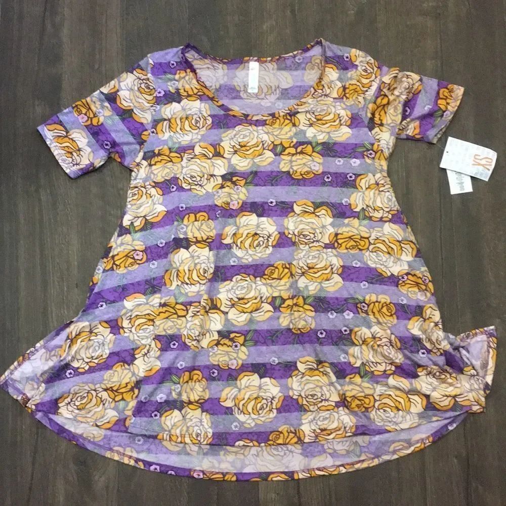 XS Rose stripe Lularoe perfect tee